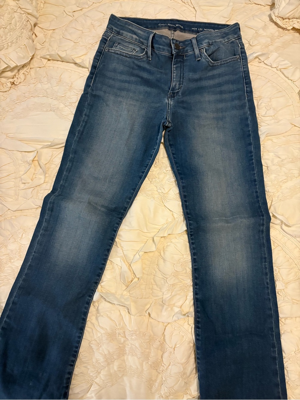 Calvin Klein Women's Bootcut Jeans in Faded Blue